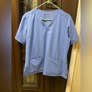 Figs Scrubs Top Womens L Technical Collection Medical V Neck Pockets